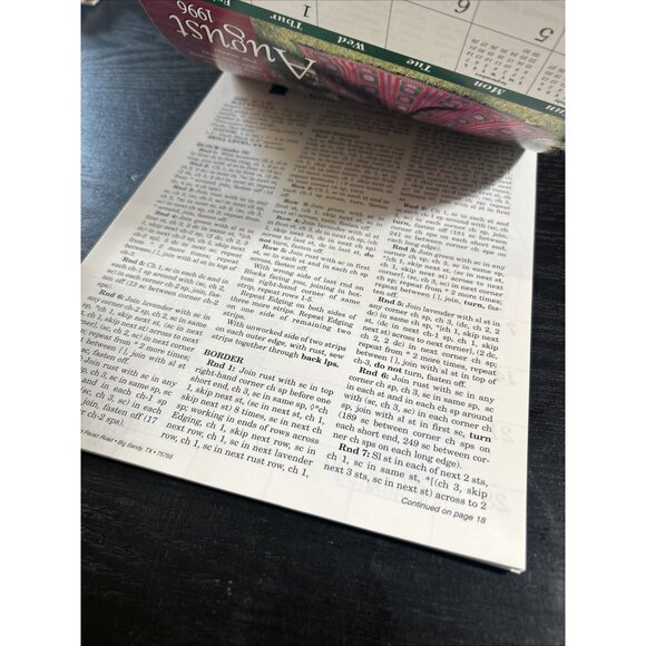 Vintage 1996 AFGHAN CALENDAR THE NEEDLECRAFT SHOP 12 DESIGNS CROCHET PATTERNS - Picture 4 of 4